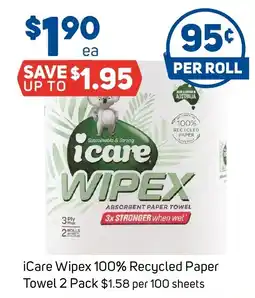 Foodland iCare Wipex 100% Recycled Paper Towel offer