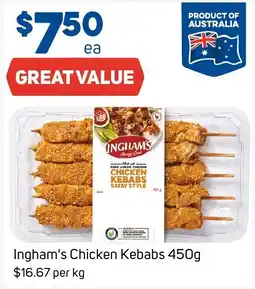 Foodland Ingham's Chicken Kebabs offer