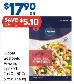 Foodland Global Seafoods Prawns Cooked Tail On offer