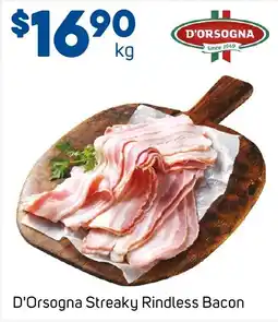 Foodland D'Orsogna Streaky Rindless Bacon offer