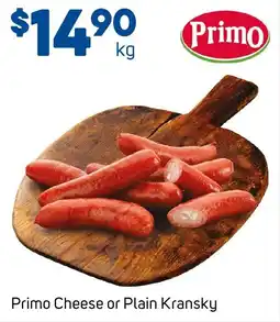 Foodland Primo Cheese or Plain Kransky offer