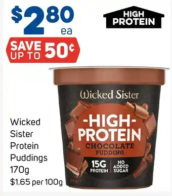 Foodland Wicked Sister Protein Puddings offer