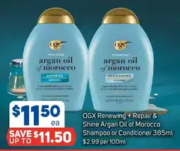 Foodland OGX Renewing + Repair & Shine Argan Oil of Morocco Shampoo or Conditioner offer
