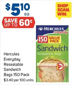 Foodland Hercules Everyday Resealable Sandwich Bags offer