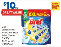 Foodland Bref Lemon Power Active Rim Block Toilet Cleaner offer