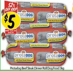 Not Quite Right Protadog Beef Steak Dinner Roll Dog Food offer