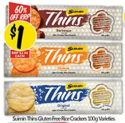 Not Quite Right Suimin Thins Gluten Free Rice Crackers Varieties offer