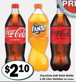 Friendly Grocer Coca-Cola Soft Drink Bottle 1.25 Litre Varieties offer