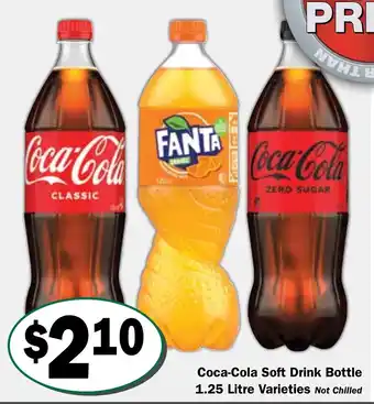 Friendly Grocer Coca-Cola Soft Drink Bottle 1.25 Litre Varieties offer