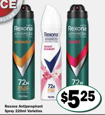 Rexona Antiperspirant Spray 220ml Varieties