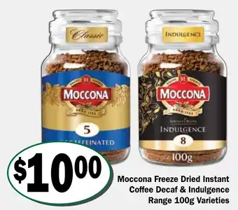 Moccona Freeze Dried Instant Coffee Decaf & Indulgence Range 100g Varieties