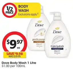 Coles Dove Body Wash offer