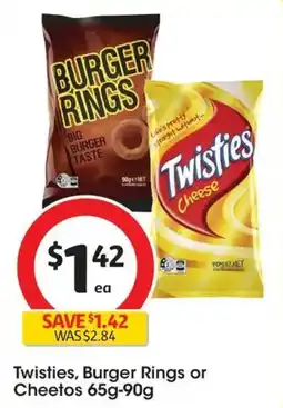Coles Twisties, Burger Rings or Cheetos offer