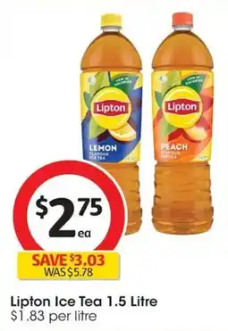Coles Lipton Ice Tea 1.5 Litre offer