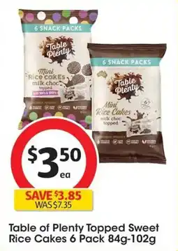 Coles Table of Plenty Topped Sweet Rice Cakes 6 Pack offer