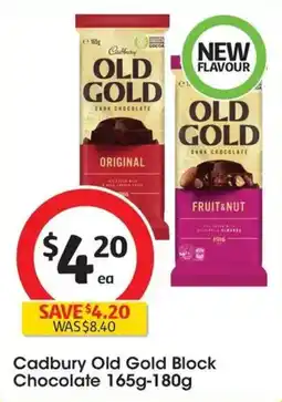 Coles Cadbury Old Gold Block Chocolate offer