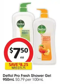 Coles Dettol Pro Fresh Shower Gel offer