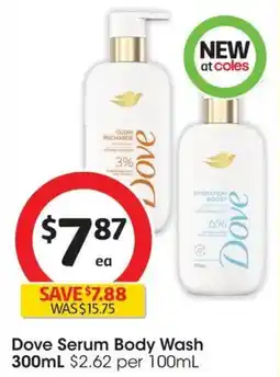 Coles Dove Serum Body Wash offer