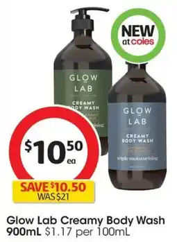 Coles Glow Lab Creamy Body Wash offer