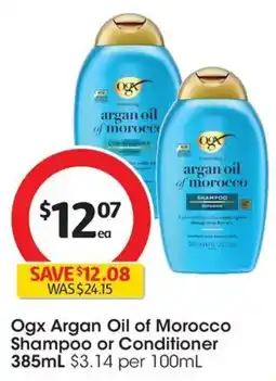 Coles Ogx Argan Oil of Morocco Shampoo or Conditioner offer