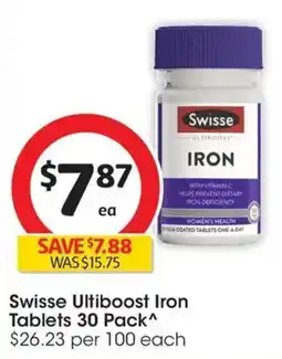 Coles Swisse Ultiboost Iron Tablets 30 Pack offer