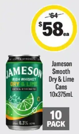 Liquorland Jameson Irish Whiskey Dry & Lime offer