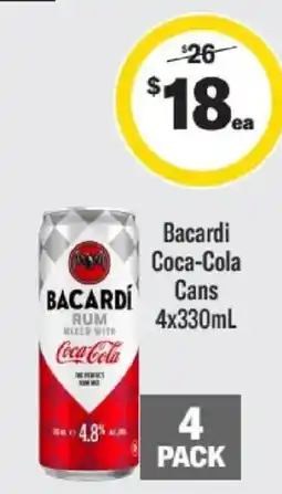 Liquorland Bacardi Coca-Cola Cans offer