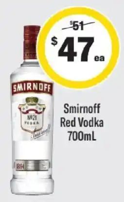 Liquorland Smirnoff Red Vodka offer