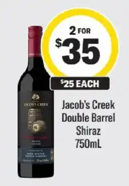 Liquorland Jacob's Creek Double Barrel Shiraz offer