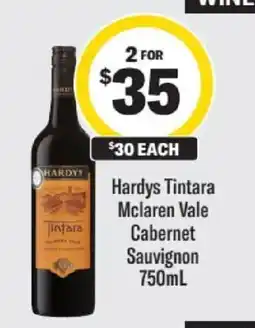Liquorland Hardys Tintara McLaren Vale Cabernet Sauvignon offer