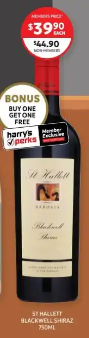 Harry Brown St Hallett Blackwell Shiraz offer