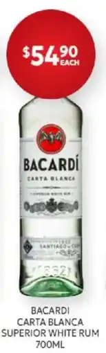 Harry Brown Bacardi Carta Blanca Superior White Rum offer
