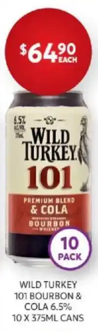 Harry Brown Wild Turkey 101 Bourbon & Cola offer