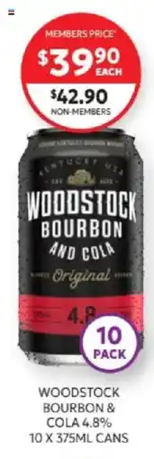 Harry Brown Woodstock Bourbon & Cola offer