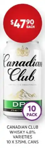 Harry Brown Canadian Club Whisky 4.8% Varieties offer