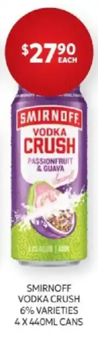 Harry Brown Smirnoff Vodka Crush offer