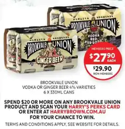 Harry Brown Brookvale Union Ginger Beer offer