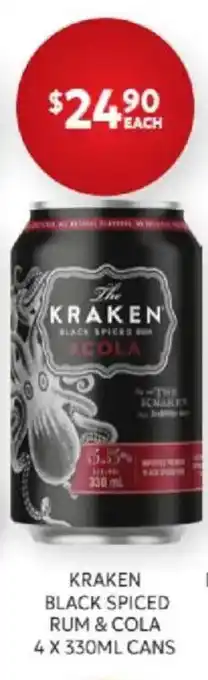 Harry Brown Kraken Black Spiced Rum & Cola offer