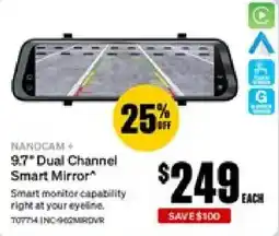 SuperCheap Auto Nanocam 9.7" Dual Channel Smart Mirror offer