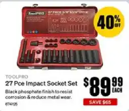 SuperCheap Auto Toolpro 27 Pce Impact Socket Set offer