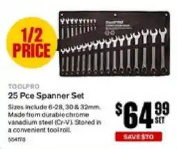 SuperCheap Auto Toolpro 25 Pce Spanner Set offer