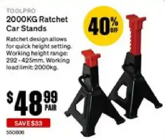 Toolpro 2000kg Ratchet Car Stands