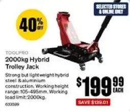 SuperCheap Auto Toolpro 2000kg Hybrid Trolley Jack offer