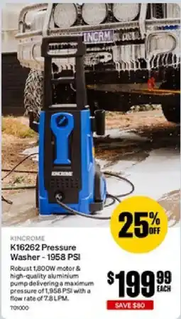 SuperCheap Auto Kincrome K16262 Pressure Washer - 1958 PSI offer