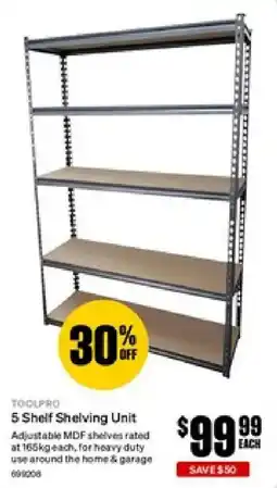 SuperCheap Auto Toolpro 5 Shelf Shelving Unit offer