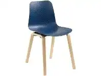 Officeworks Polo Heavy Duty Chair with Timber Base and Navy Seat offer