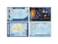 Officeworks Gillian Miles Learning Can Be Fun Our World Poster Box 4 Pack offer