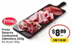 CORNETTS Primo Reserve Continental Selections offer