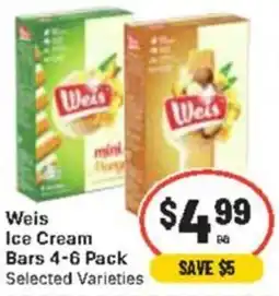 CORNETTS Weis Ice Cream Bars Selected Varieties offer