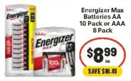 CORNETTS Energizer Max Batteries offer